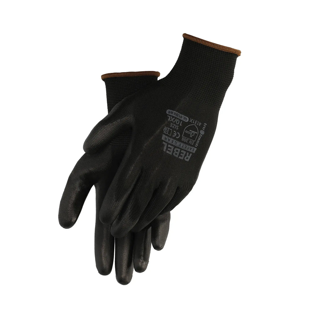 REBEL TruTouch Black PU Coated General Handling Gloves