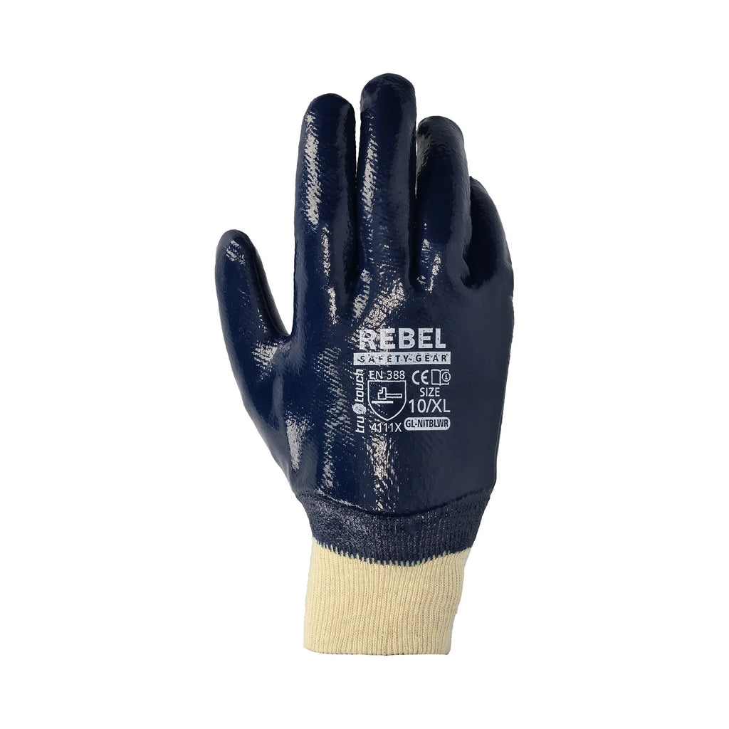REBEL TruTouch Blue Nitrile Heavy Duty Gloves